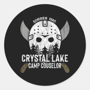 Crystal Lake Camp Counselor Horror Fans Hockey Classic Round Sticker