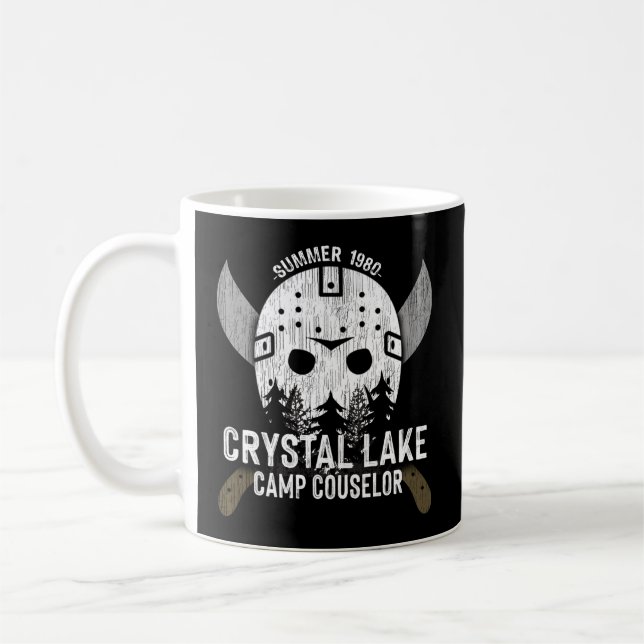Crystal Lake Camp Counselor Horror Fans Hockey Coffee Mug (Left)