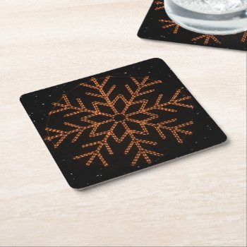 Crystal Lights Square Paper Coaster by PortoSabbiaNatale at Zazzle