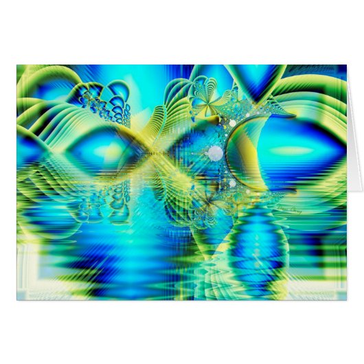 Crystal Lime Turquoise Heart of Love, Abstract (Front Horizontal)