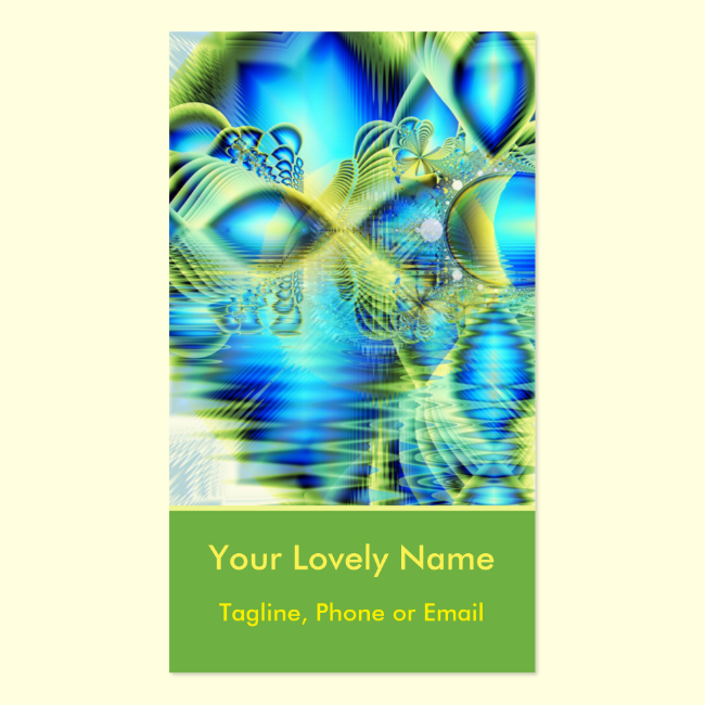 Crystal Lime Turquoise Heart of Love, Abstract Double-Sided Standard Business Cards (Pack Of 100)