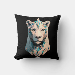 Crystal Lioness Geometric Luxury Home Décor Throw Pillow