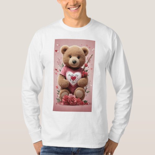 Crystal Love Bloom Valentines Day T_Shirt