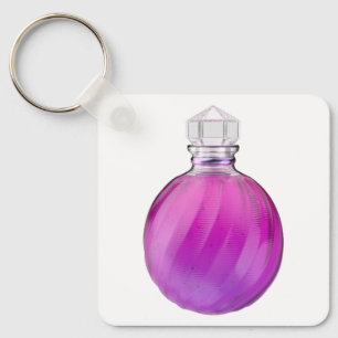 Crystal magic potion bulb with purple liquid keychain