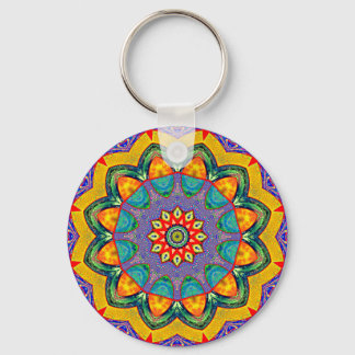 "Crystal Mandala Quilt" Keychain