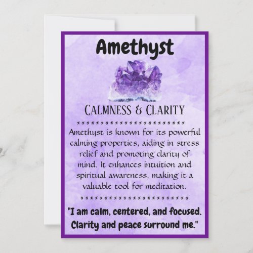 Crystal Meaning Card _ Amethyst