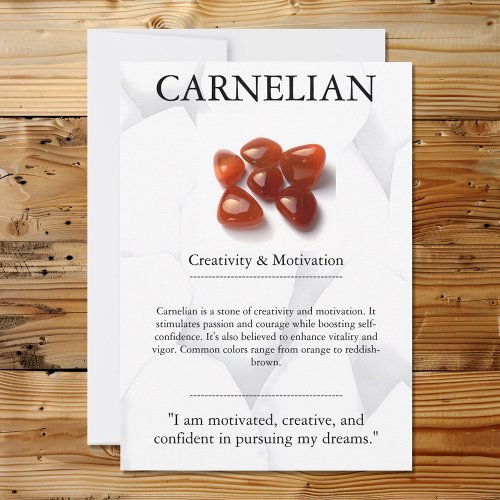 Crystal Meaning Card _ Carnelian