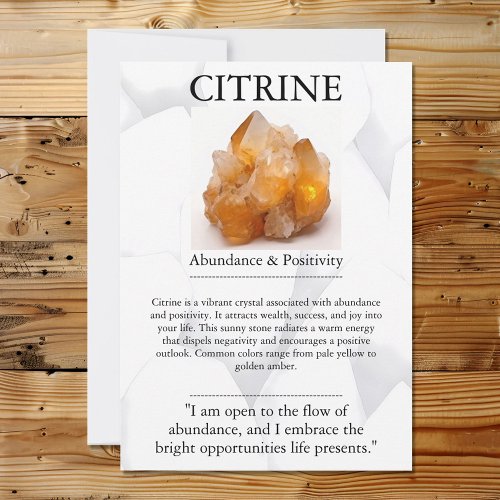 Crystal Meaning Card _ Citrine