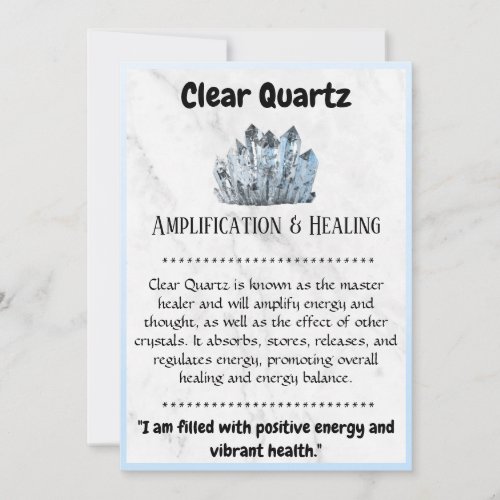 Crystal Meaning Card _ Clear Quartz