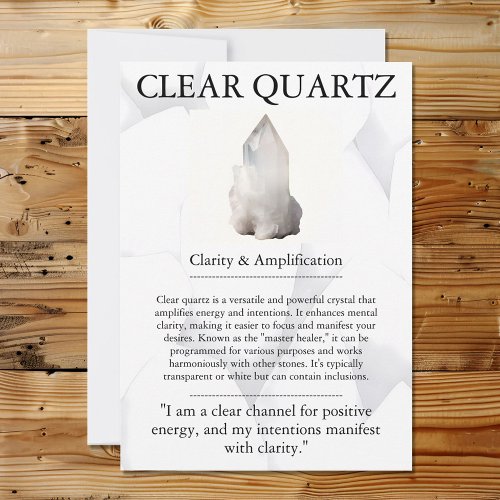 Crystal Meaning Card _ Clear Quartz