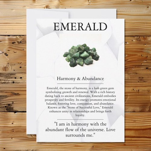 Crystal Meaning Card _ Emerald