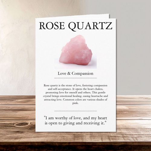 Crystal Meaning Card _ Rose Quartz