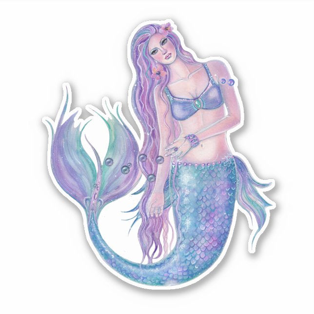 Crystal mermaid stickers by Renee (Front)