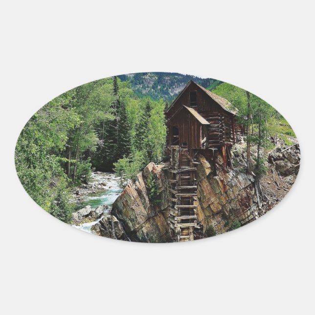 Crystal Mill Colorado Oval Sticker (Front)