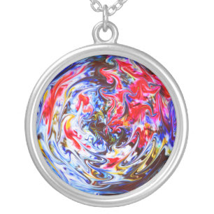 Crystal mix silver plated necklace