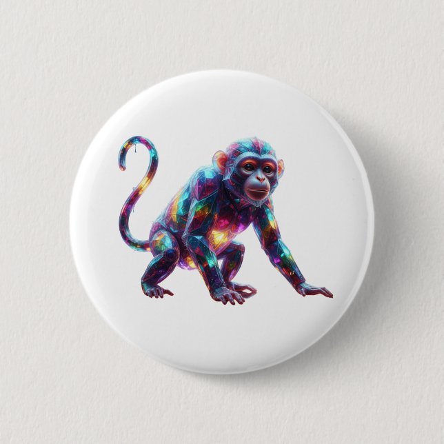 Crystal Monkey Art Button (Front)