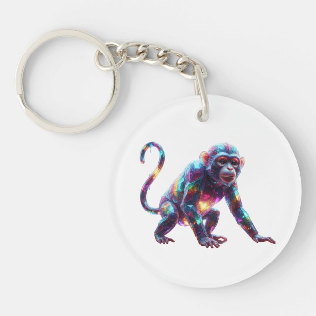 Crystal Monkey Art Keychain (Front)
