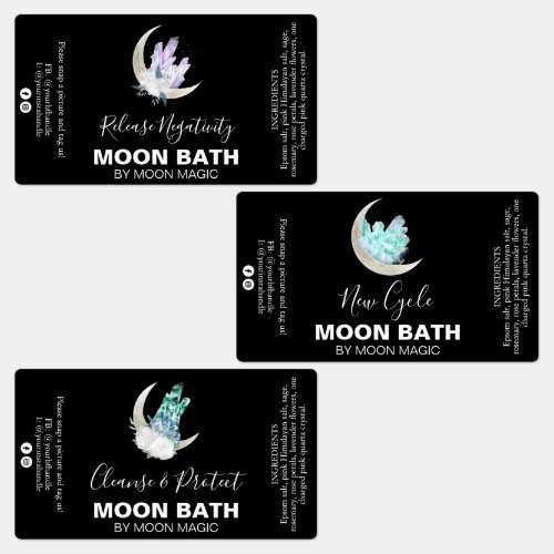 Crystal Moon Bath Soak Spell Labels
