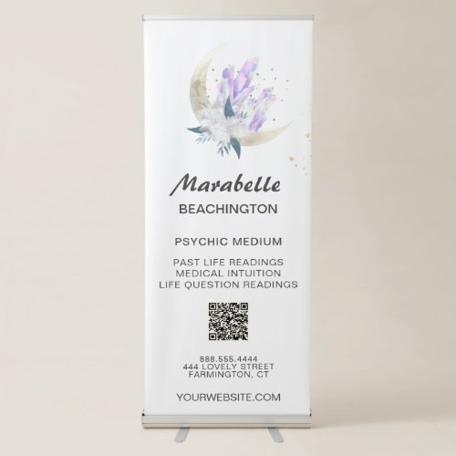*~* Crystal Moon Floral Psychic Metaphysical  Retractable Banner