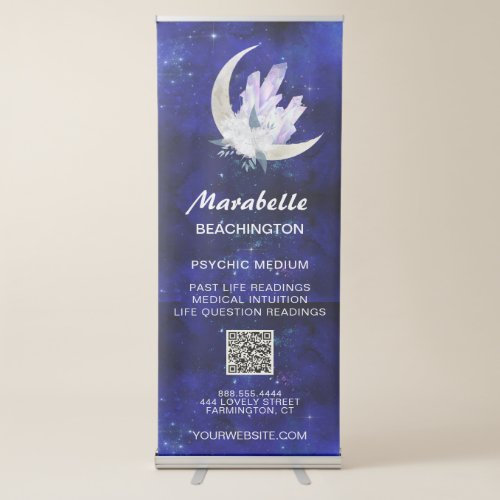  Crystal Moon Flowers Psychic Metaphysical Retractable Banner