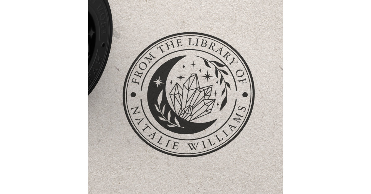 Personalized Bee Moon Library Book Stamp – sealingwaxstamp