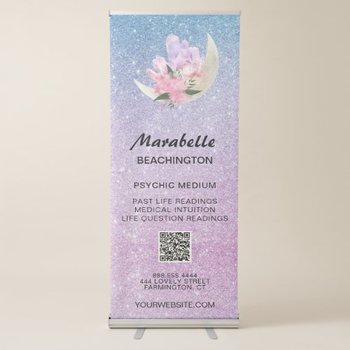  Crystal Moon Glitter Psychic Metaphysical  Retractable Banner