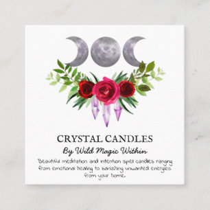 Crystal Moon Intention Candle Spell Square Business Card