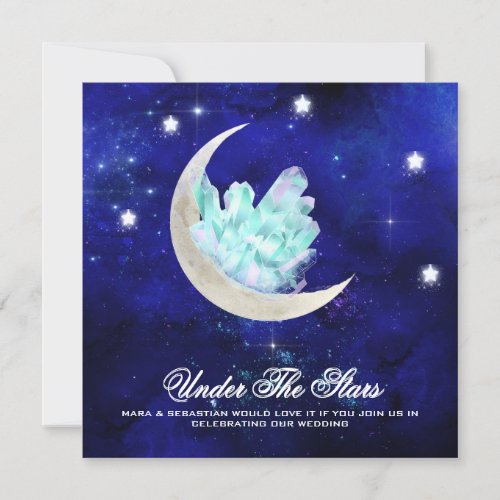 *~* CRYSTAL MOON STARS  RSVP Website AR14 Wedding Invitation