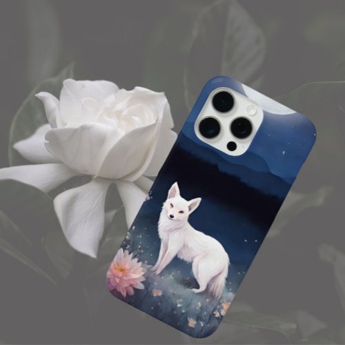 Crystal Moonlight Night with Floral and Fox iPhone 15 Pro Max Case