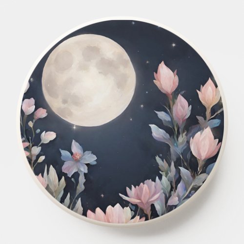 Crystal Moonlight Night with Floral PopSocket