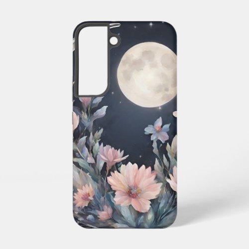 Crystal Moonlight Night with Floral Samsung Galaxy S22 Case