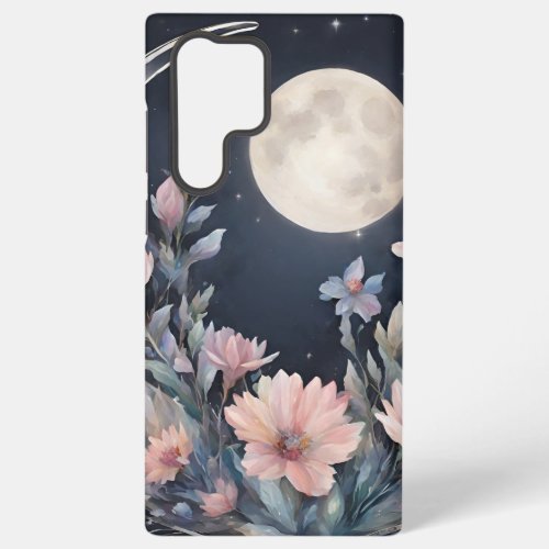 Crystal Moonlight Night with Floral Samsung Galaxy S22 Ultra Case