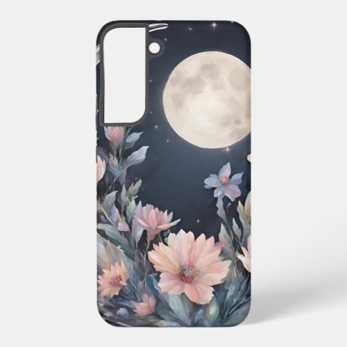 Crystal Moonlight Night with Floral Samsung Galaxy S22 Case