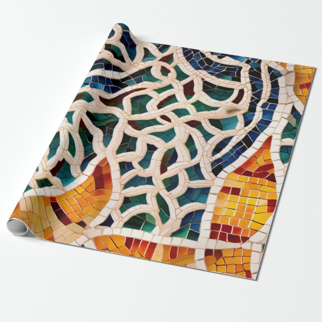 Crystal Mosaic Grandeur Wrapping Paper (Unrolled)