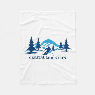 Crystal mountain michigan ski resort skiing skier  fleece blanket