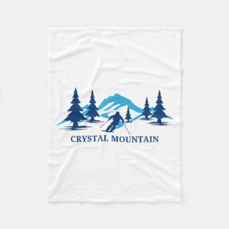 Crystal mountain michigan ski resort skiing skier  fleece blanket
