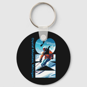 Crystal Mountain Michigan Skiing Vacation Ski Outd Keychain