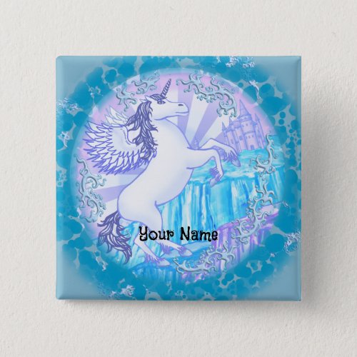 Crystal mountain Pegasus Button