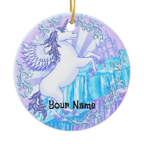 Crystal mountain Pegasus Ceramic Ornament