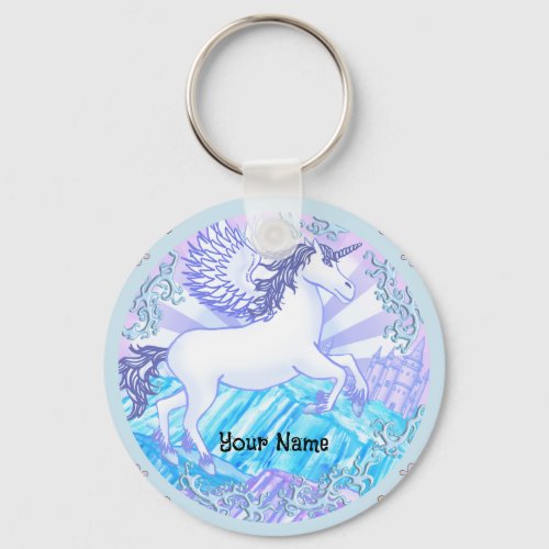 Crystal mountain Pegasus Keychain