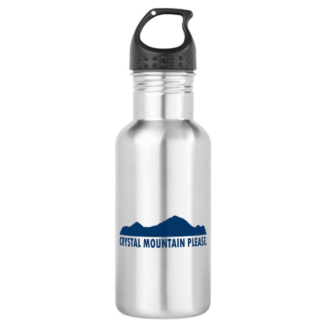 Crystal Mountain Please Stainless Steel Water Bottle (Front)