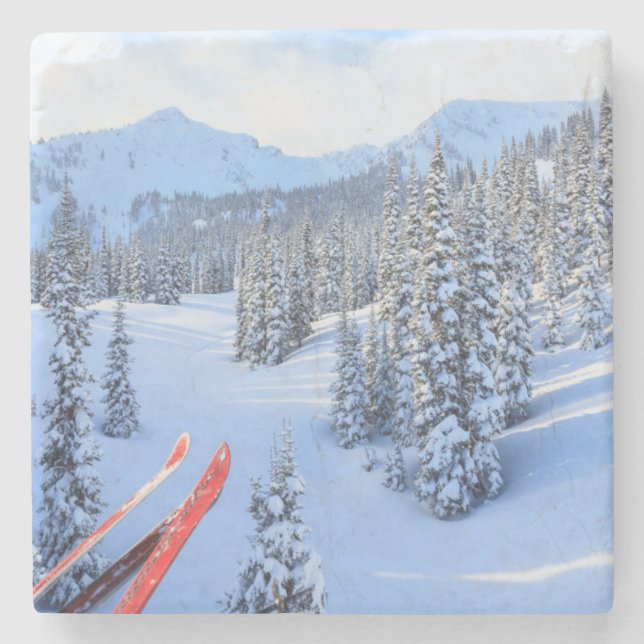 Crystal Mountain Ski Resort, near Mt. Rainier 2 Stone Coaster (Front)