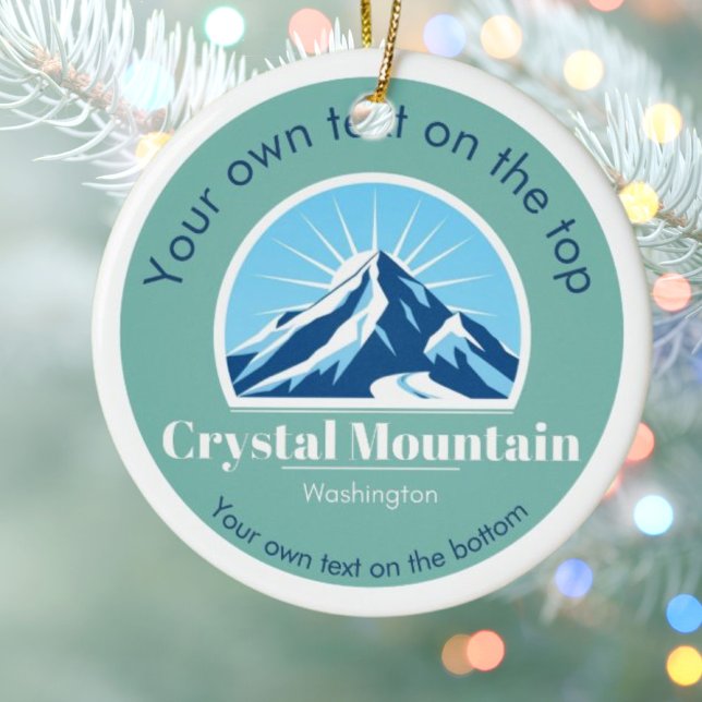 Crystal Mountain Washington resort christmas  Ceramic Ornament (Creator Uploaded)