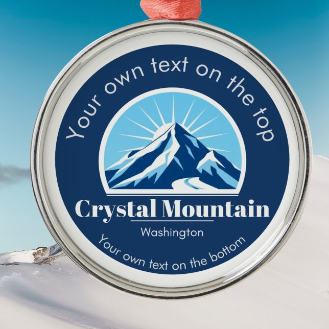 Crystal Mountain Washington ski resort   Metal Ornament (Creator Uploaded)