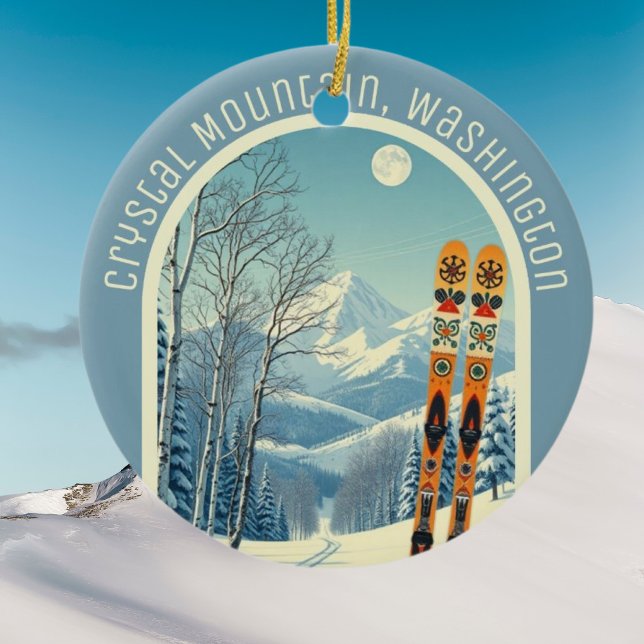 Crystal Mountain Washington ski souvenir  Ceramic Ornament (Creator Uploaded)