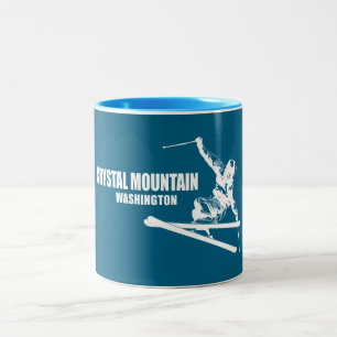 Crystal Mountain Washington Skier Two-Tone Coffee Mug
