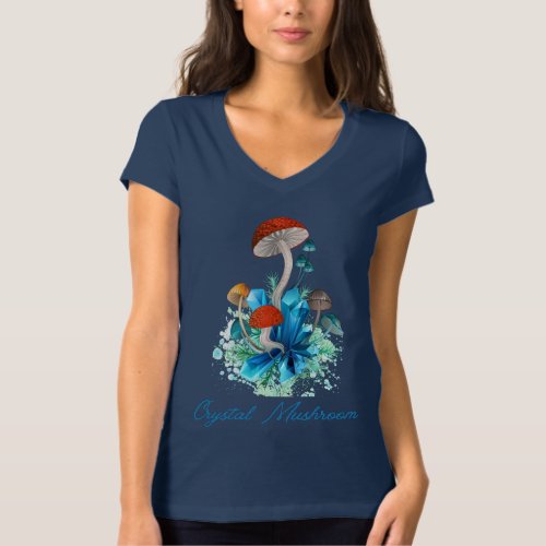 Crystal Mushroom Design   T_Shirt