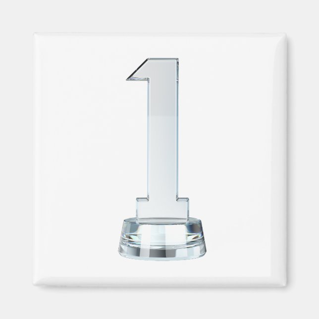 Crystal number one award trophy magnet (Front)
