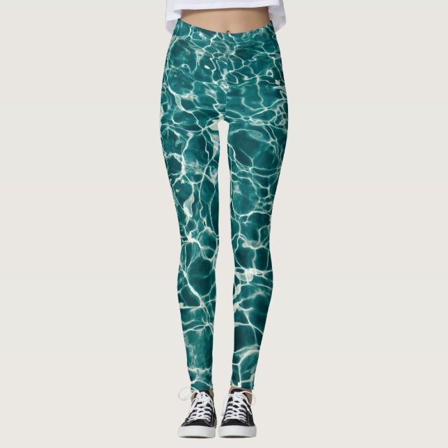 Crystal Ocean Flow Active Leggings (Front)