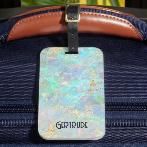 crystal opal  luggage tag